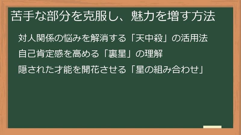 苦手な部分を克服し、魅力を増す方法