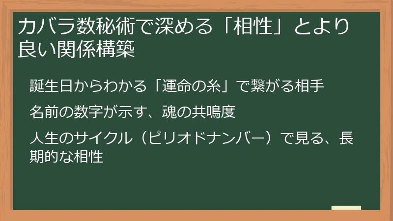 カバラ数秘術で深める「相性」とより良い関係構築