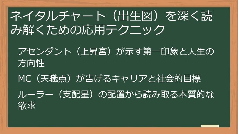 ネイタルチャート（出生図）を深く読み解くための応用テクニック