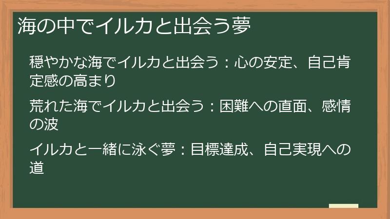 海の中でイルカと出会う夢