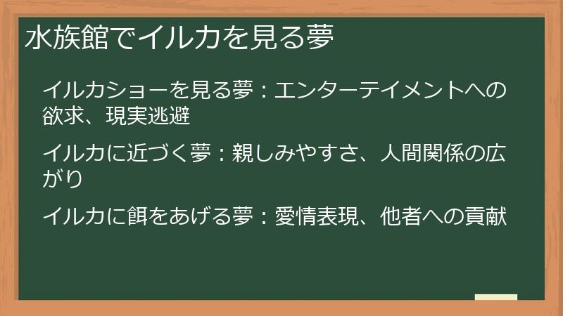 水族館でイルカを見る夢