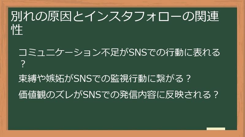 別れの原因とインスタフォローの関連性