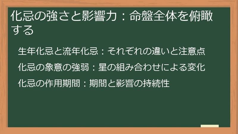化忌の強さと影響力：命盤全体を俯瞰する