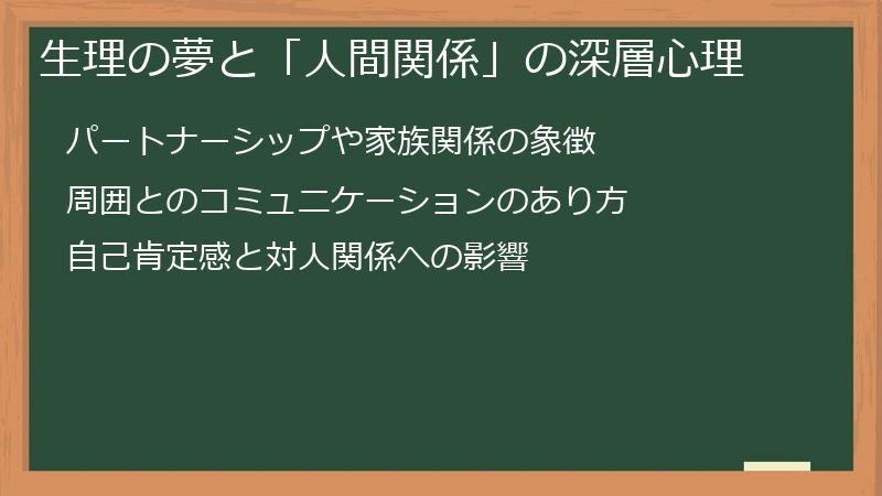 生理の夢と「人間関係」の深層心理