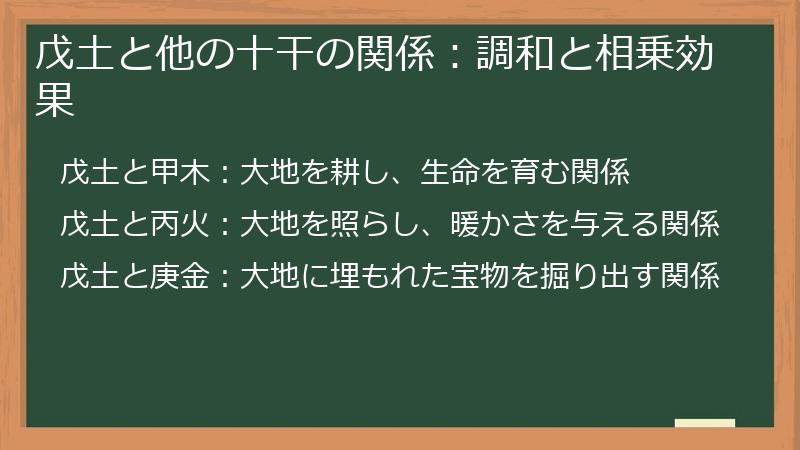 戊土と他の十干の関係：調和と相乗効果