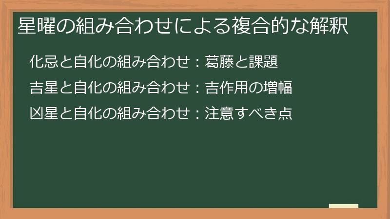 星曜の組み合わせによる複合的な解釈