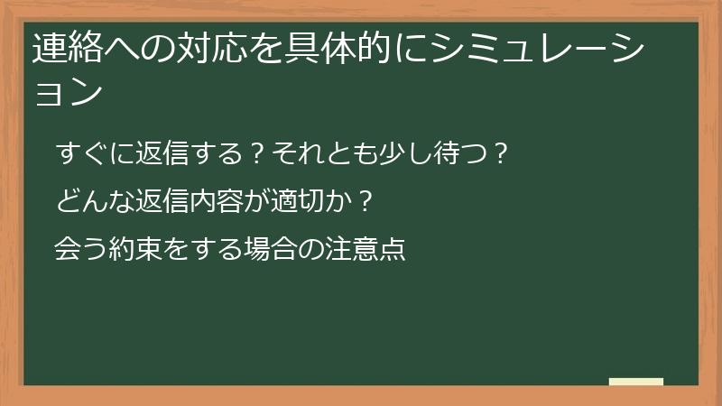 連絡への対応を具体的にシミュレーション