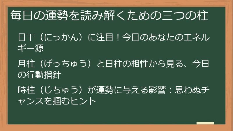 毎日の運勢を読み解くための三つの柱