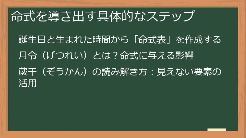 命式を導き出す具体的なステップ