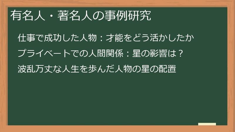 有名人・著名人の事例研究