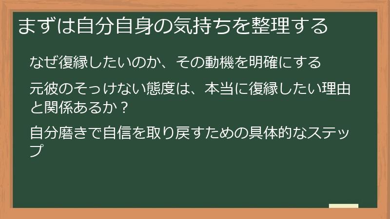 まずは自分自身の気持ちを整理する