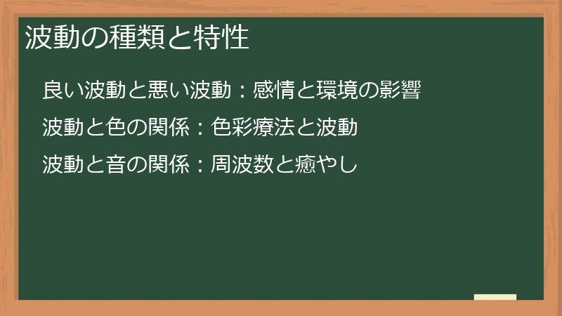 波動の種類と特性
