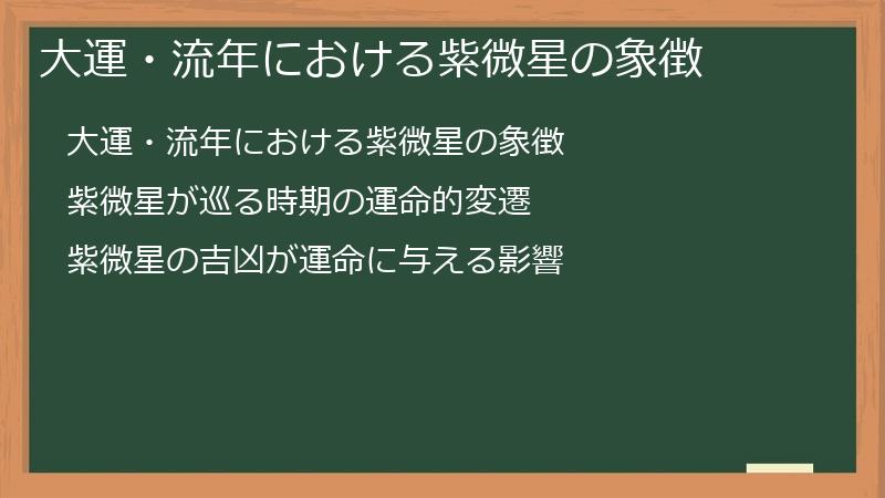 大運・流年における紫微星の象徴