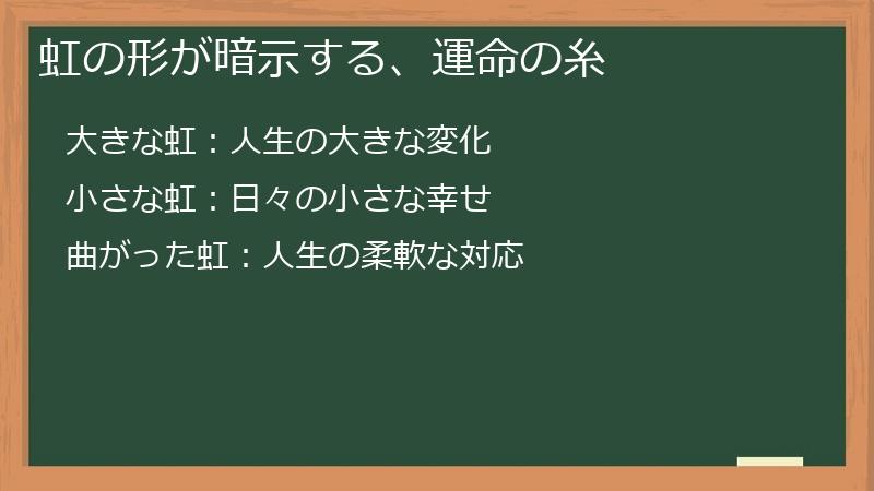 虹の形が暗示する、運命の糸