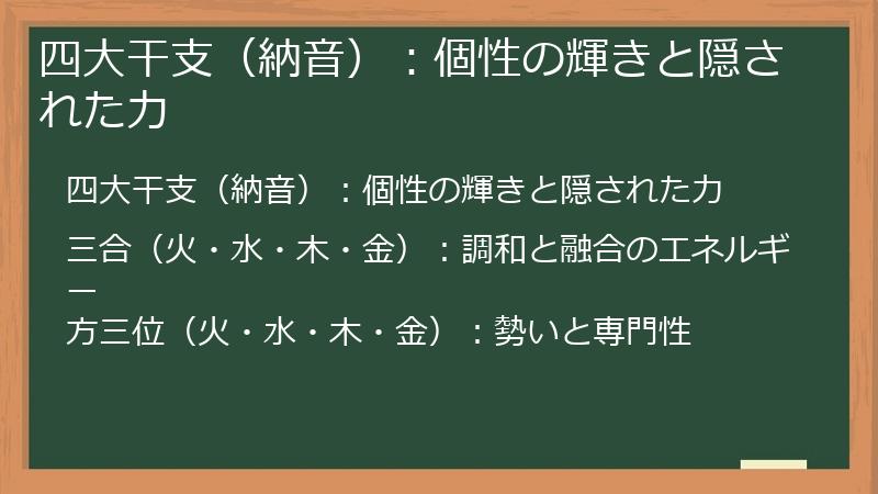 四大干支（納音）：個性の輝きと隠された力