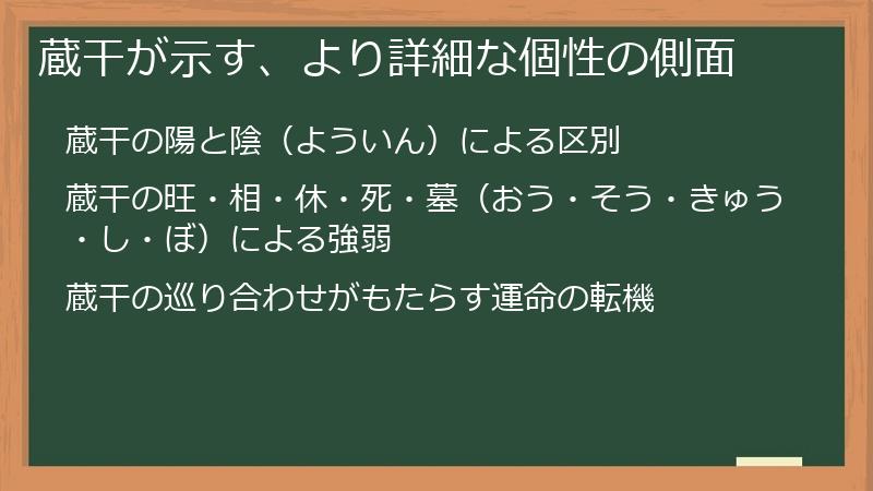 蔵干が示す、より詳細な個性の側面