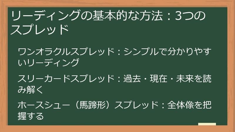 リーディングの基本的な方法：3つのスプレッド