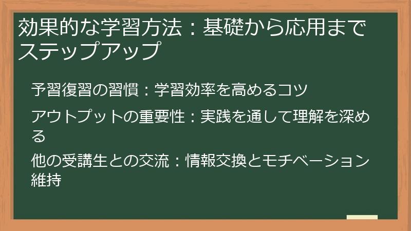 効果的な学習方法：基礎から応用までステップアップ