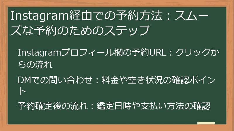 Instagram経由での予約方法：スムーズな予約のためのステップ