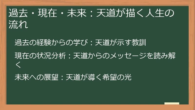 過去・現在・未来：天道が描く人生の流れ