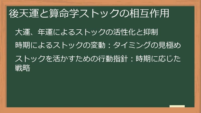 後天運と算命学ストックの相互作用