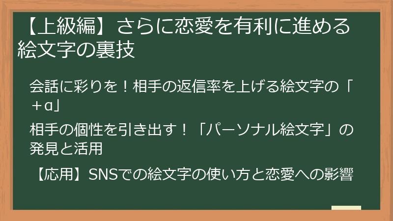 【上級編】さらに恋愛を有利に進める絵文字の裏技