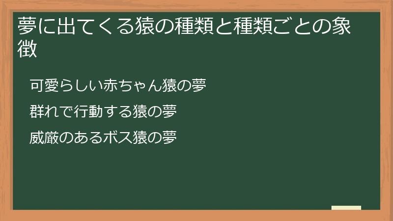 夢に出てくる猿の種類と種類ごとの象徴