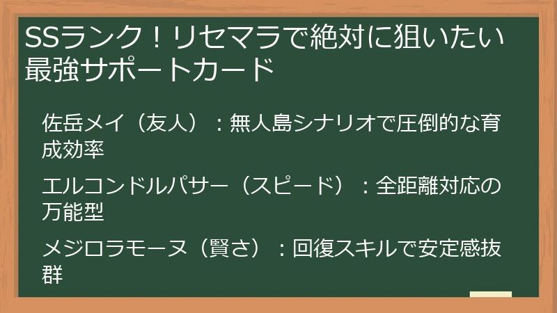 SSランク！リセマラで絶対に狙いたい最強サポートカード