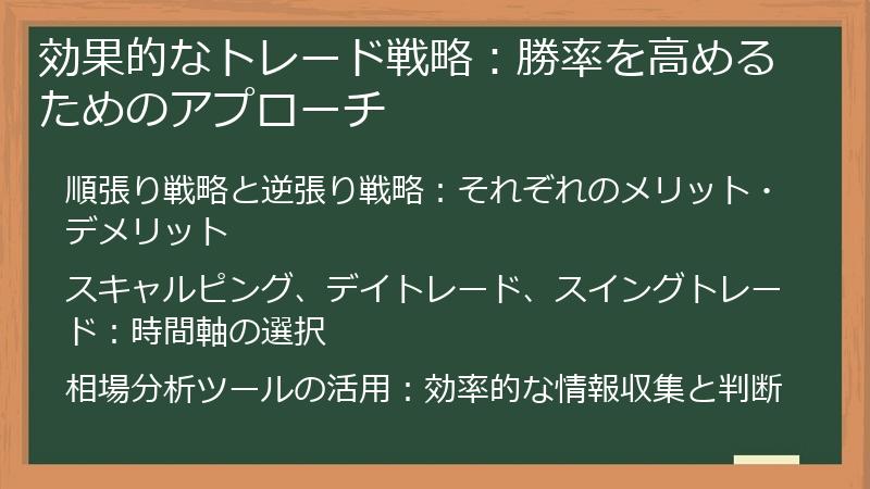 効果的なトレード戦略：勝率を高めるためのアプローチ