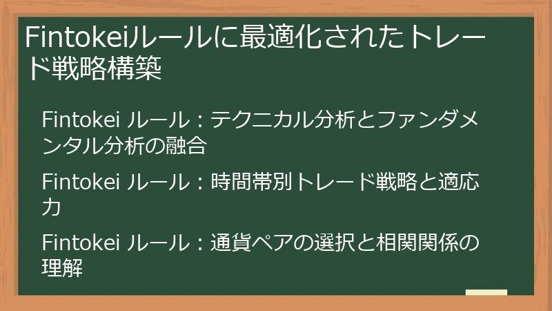 Fintokeiルールに最適化されたトレード戦略構築