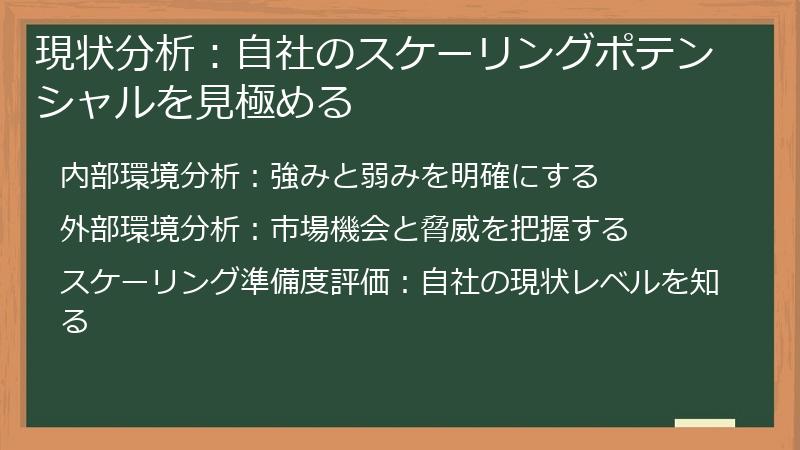 現状分析：自社のスケーリングポテンシャルを見極める