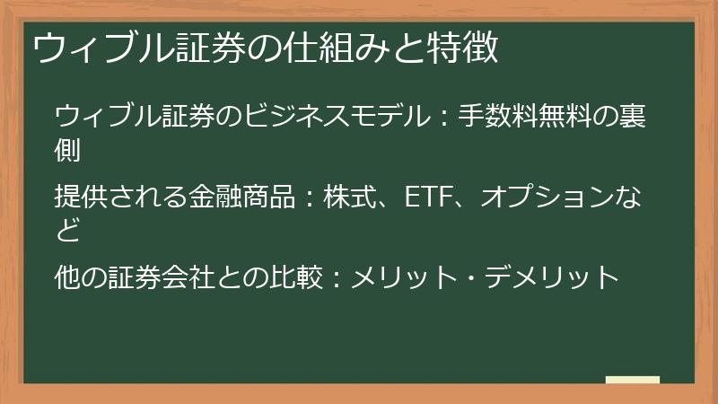 ウィブル証券の仕組みと特徴