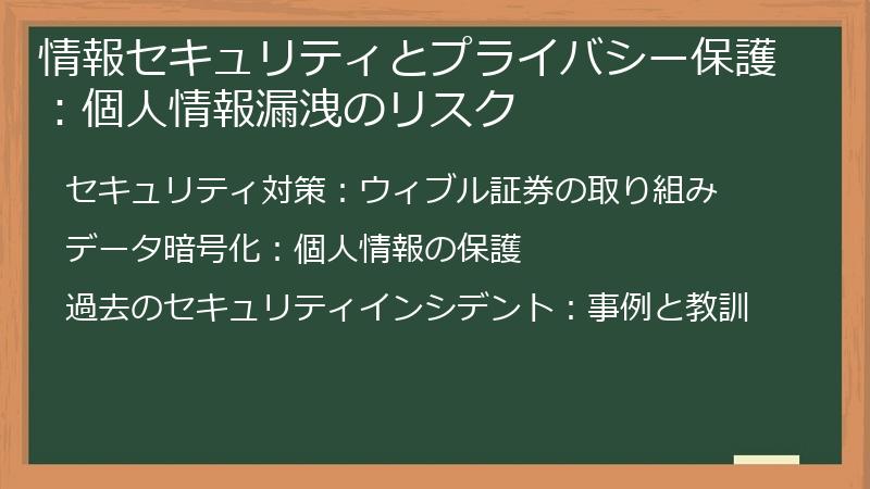 情報セキュリティとプライバシー保護：個人情報漏洩のリスク
