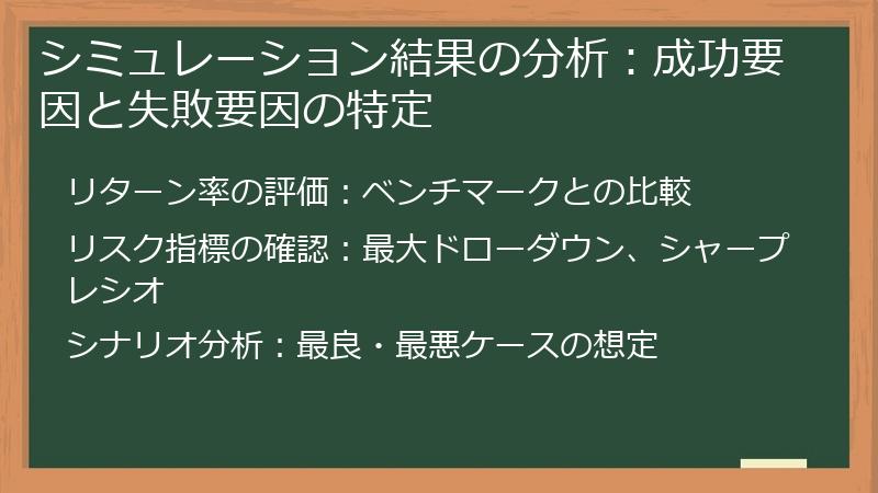 シミュレーション結果の分析：成功要因と失敗要因の特定