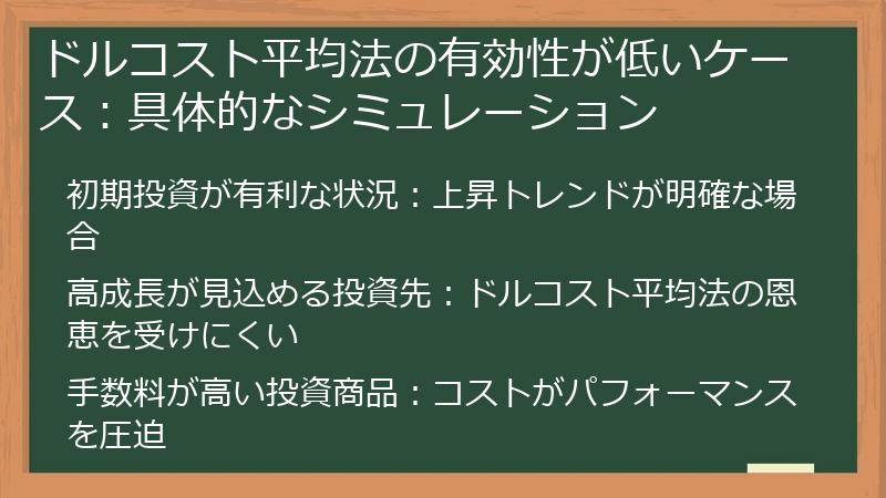 ドルコスト平均法の有効性が低いケース：具体的なシミュレーション