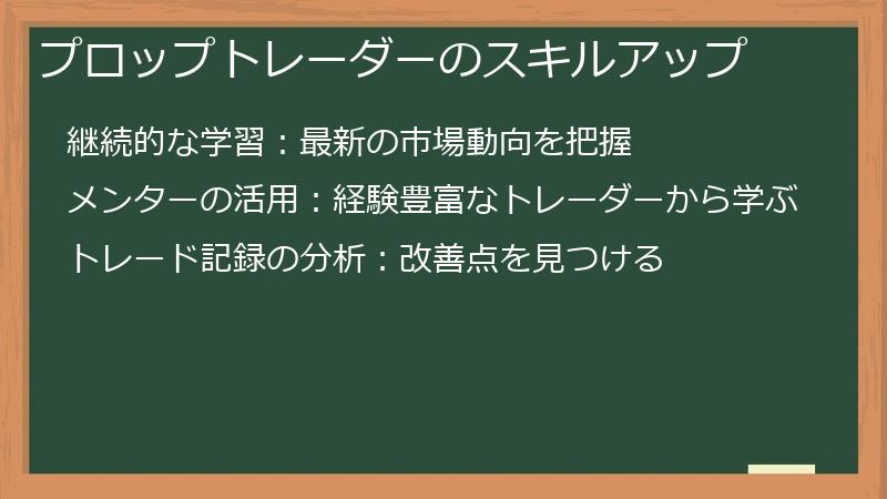 プロップトレーダーのスキルアップ
