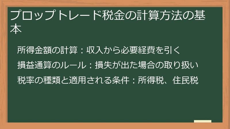 プロップトレード税金の計算方法の基本