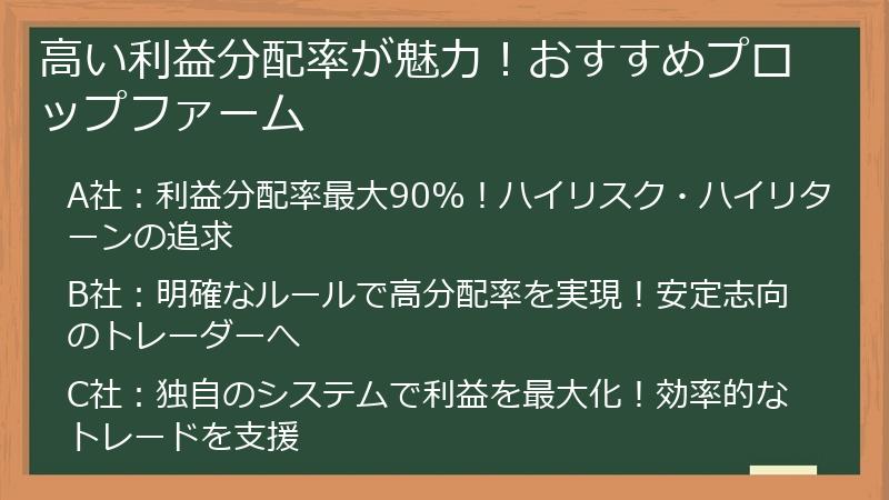 高い利益分配率が魅力！おすすめプロップファーム