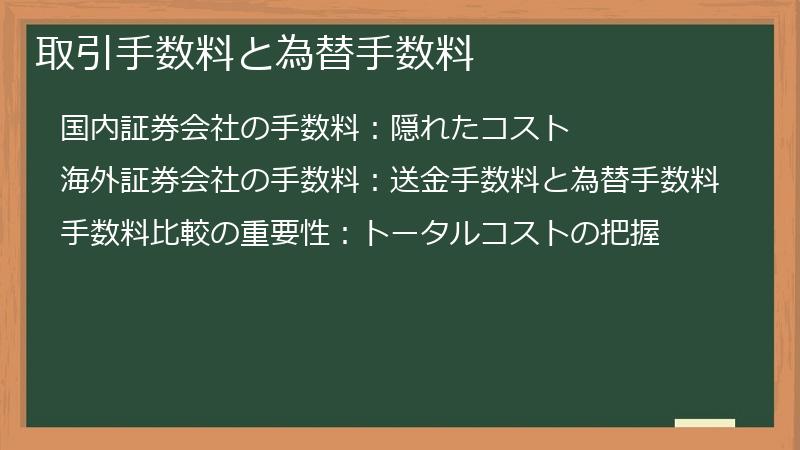 取引手数料と為替手数料