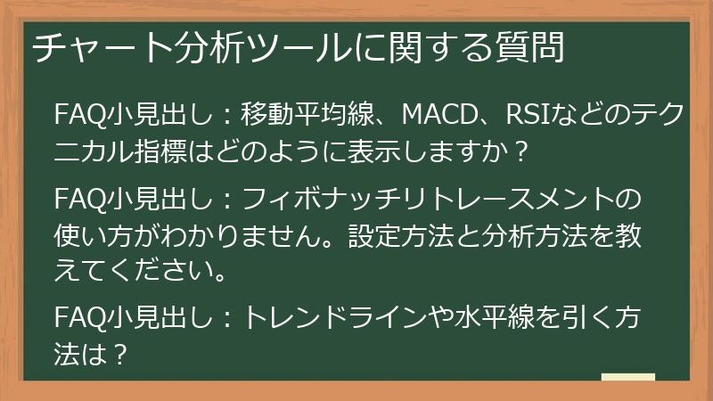 チャート分析ツールに関する質問