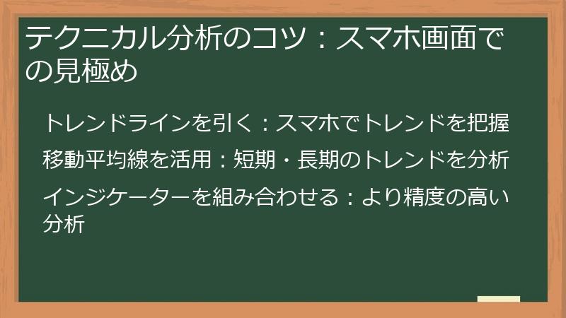 テクニカル分析のコツ：スマホ画面での見極め