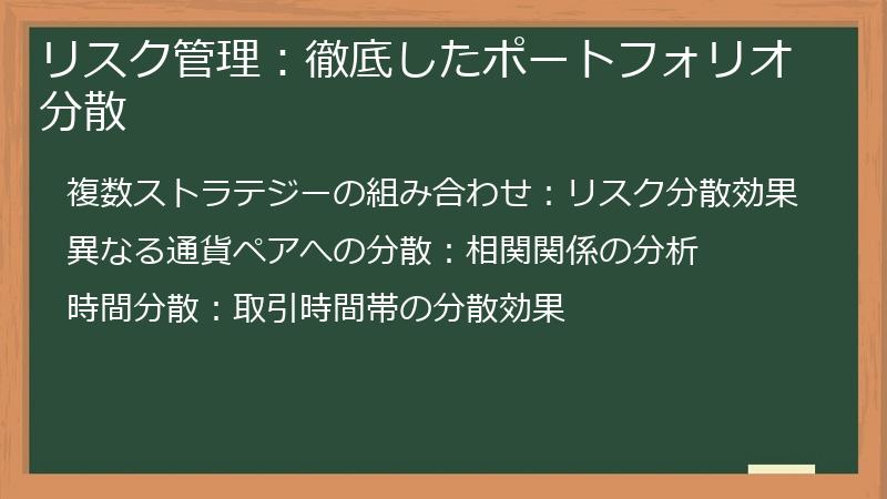 リスク管理：徹底したポートフォリオ分散