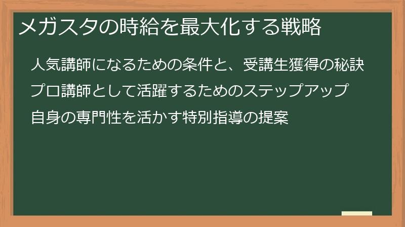 メガスタの時給を最大化する戦略