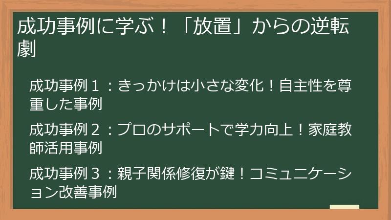 成功事例に学ぶ！「放置」からの逆転劇