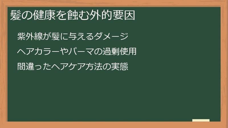 髪の健康を蝕む外的要因