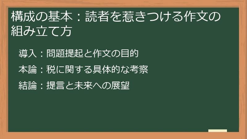 構成の基本：読者を惹きつける作文の組み立て方