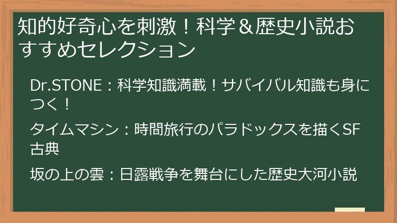 知的好奇心を刺激！科学＆歴史小説おすすめセレクション