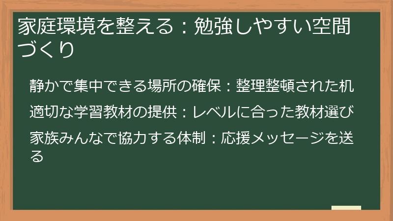 家庭環境を整える:勉強しやすい空間づくり