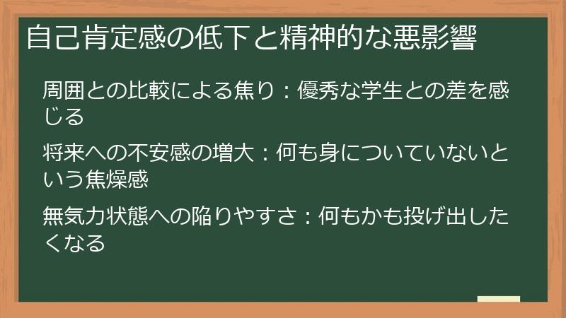 自己肯定感の低下と精神的な悪影響