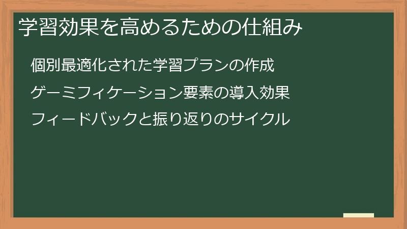 学習効果を高めるための仕組み